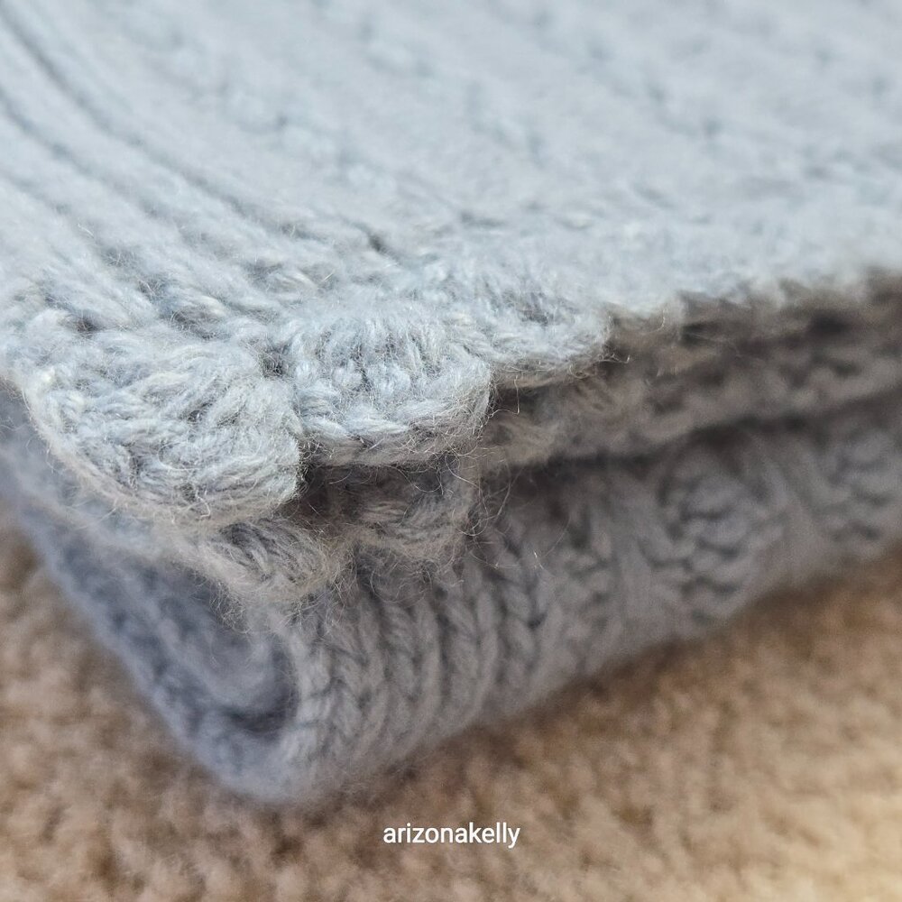 NWOT Cashmere Scarf Extra Long Elliot Mann Blue - Picture 11 of 13